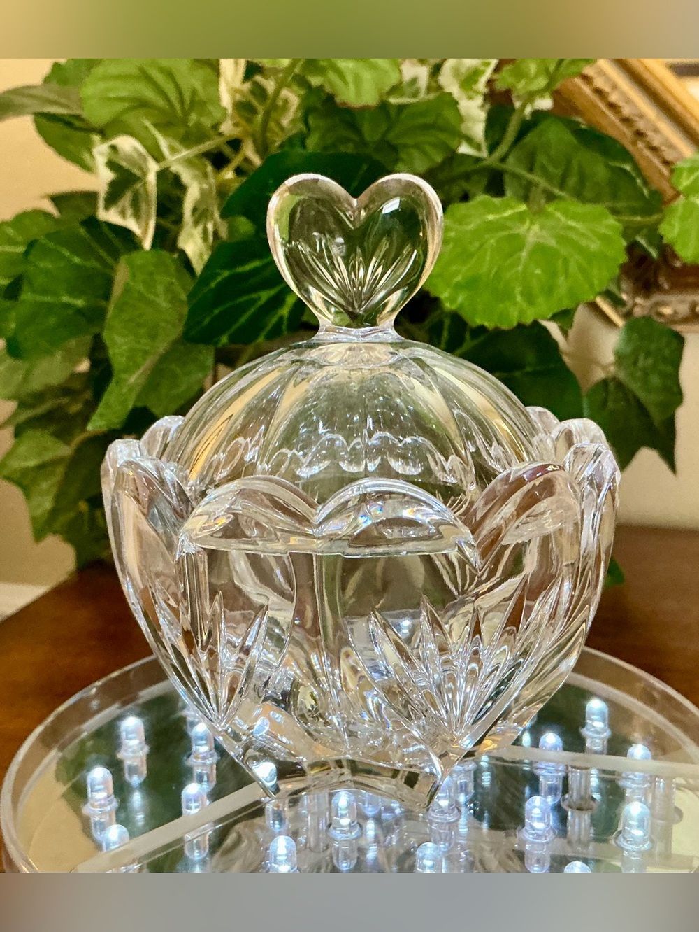 Waterford Crystal Heart-Top Covered Candy Dish - Clear